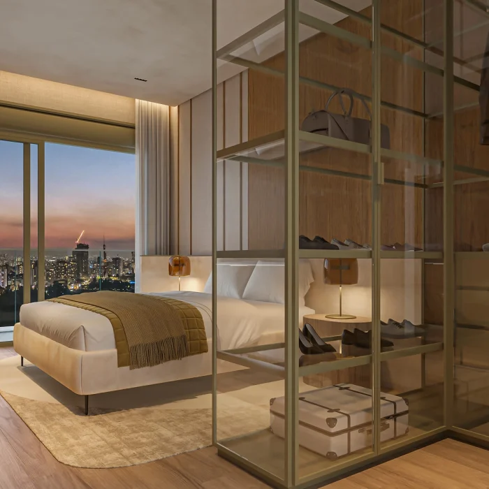 Perspectiva ilustrada da suíte master