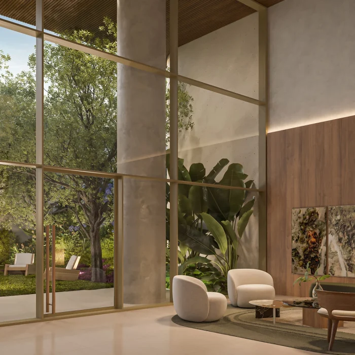 Perspectiva ilustrada do lobby